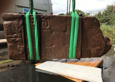 The Conan stone arriving at the stone conservators © Graciela Ainsworth