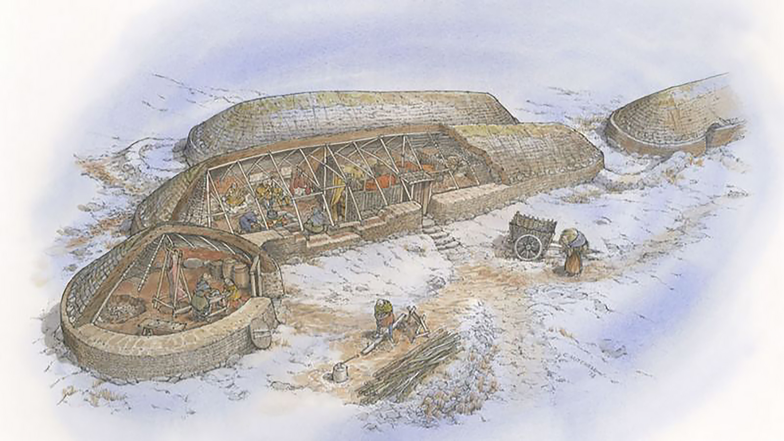 Reconstruction of a Pictish homestead in Glenshee ©Chris Mitchell