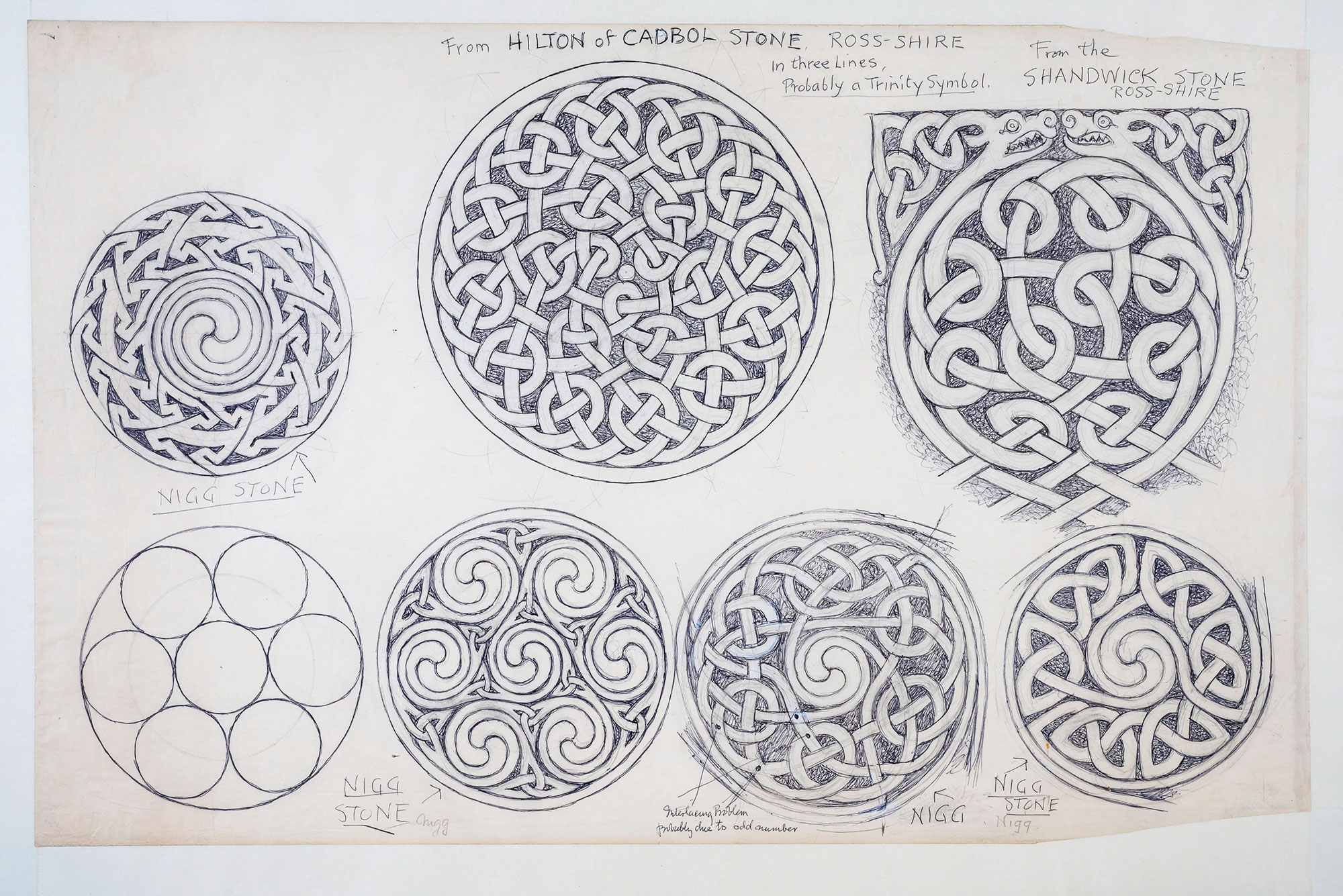 Sketch-by-George-Bain-inspired-by-Highland-Pictish-stones-George-Bain-designed-bowl-©Groam-House-Museum
